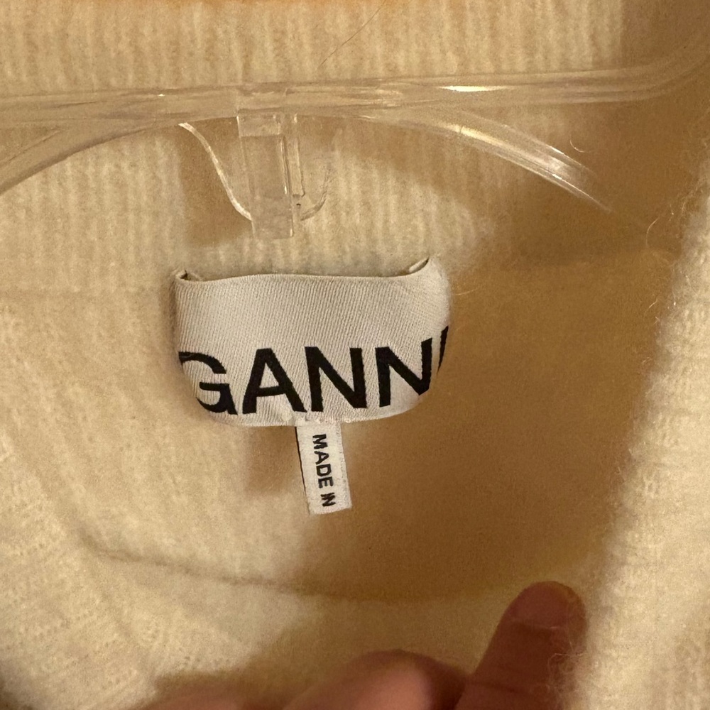 GANNI Alpaca Wool Blend Off-White Sweater - Picture 5 of 9